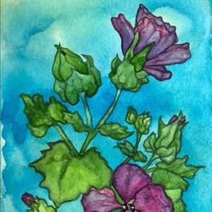 “Mallow” Watercolor Notecard